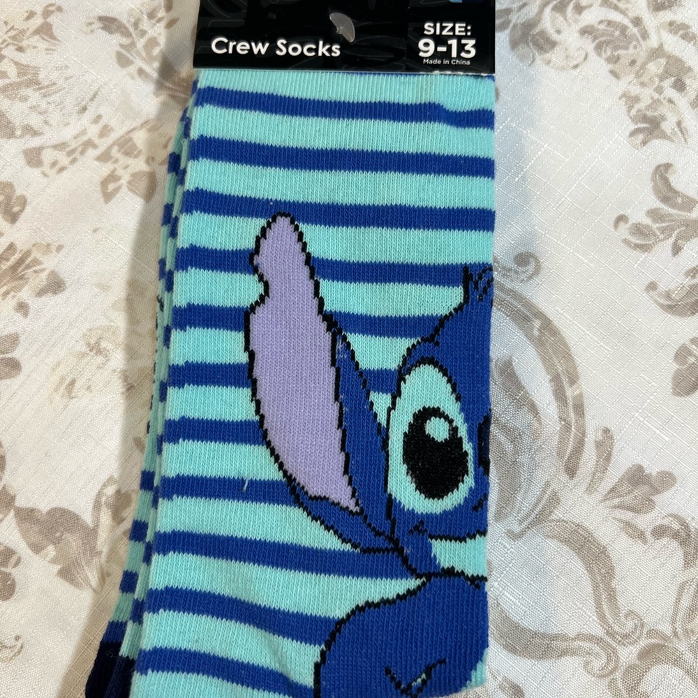 New~ Unisex ~Disney’s Lilo’s favorite alien, “Stitch”~ Socks~Stripped ~Fun~Y2K